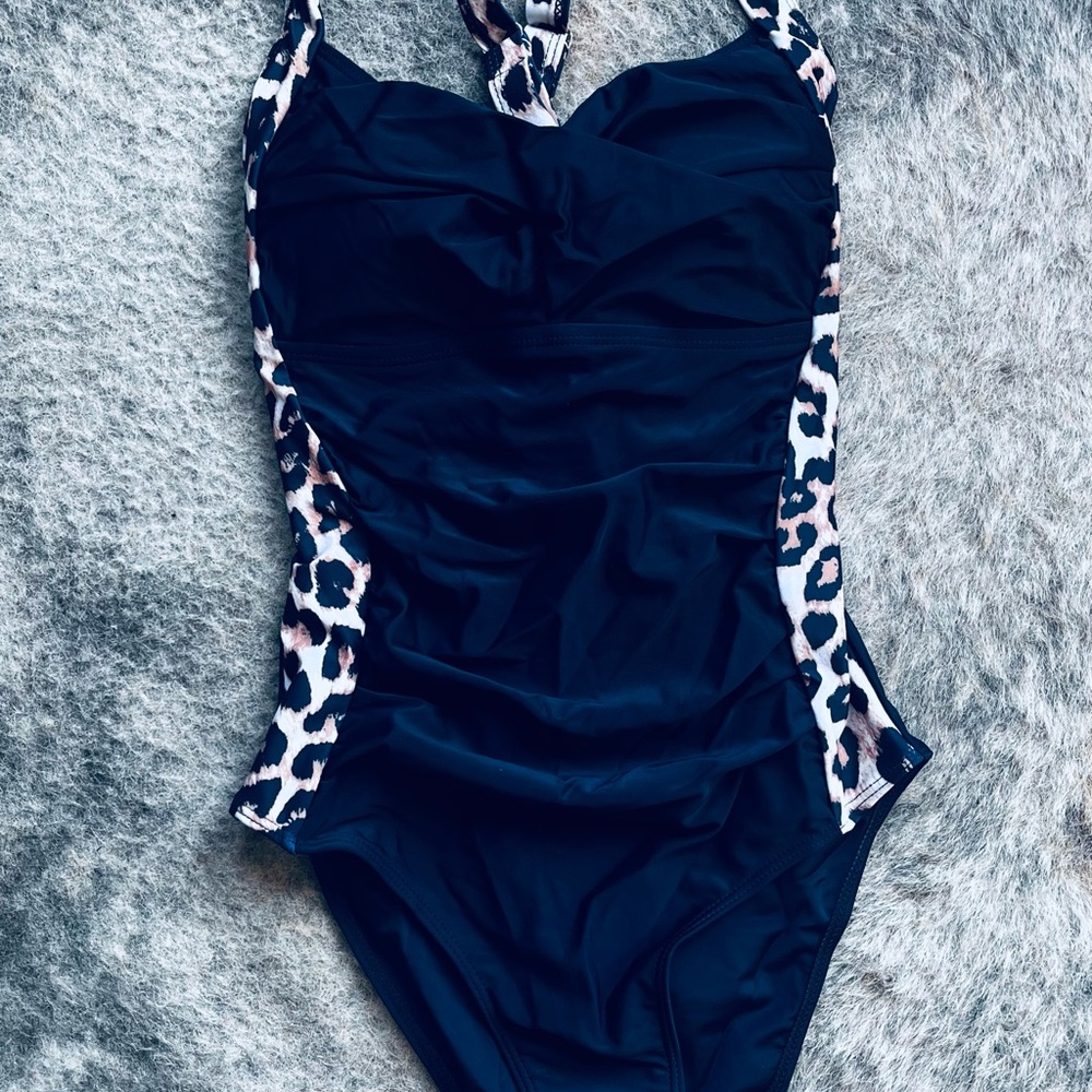 Women's Black and Leopard One Piece